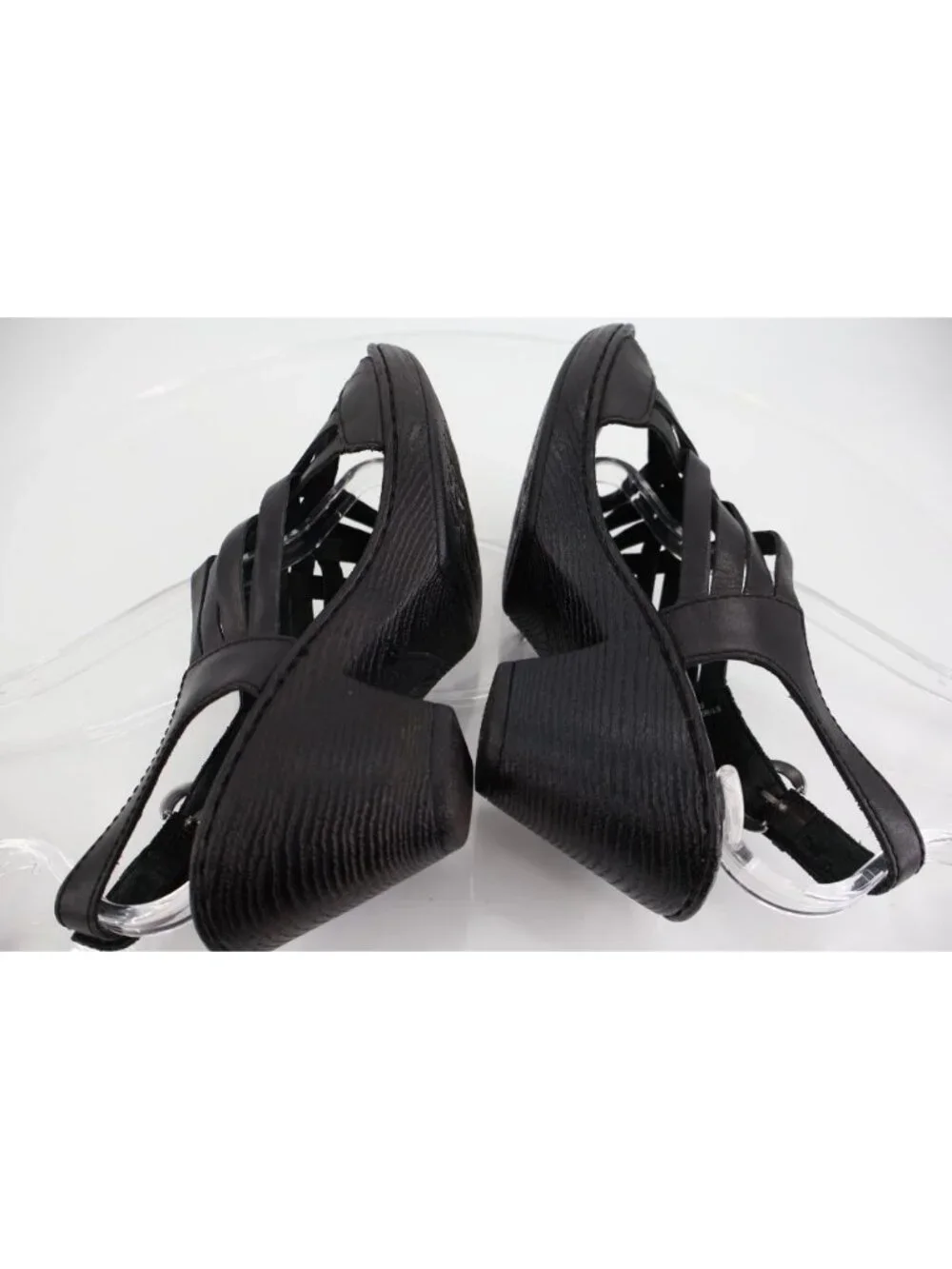 Born Valakas Sandals Women 9 / 40.5 Black Woven Faux Leather Slingback Shoes